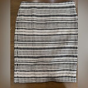 LOFT Monochrome Geometric Pencil Skirt